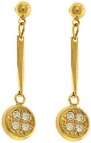 Behave® Dames oorbellen goud-kleur hangers rond 3 cm