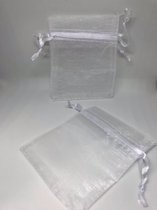 Organza Zakje - 7 x 9 cm - Cadeauzakjes - Kado Zakjes - Geschenkzakje - Juwelenzakje - Sieradenzakje – 100 Stuks - wit