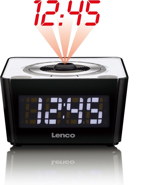 Potentieel Openlijk Strippen Lenco CR-16 White - Wekkerradio kan de tijd ook projecteren - Wit | bol.com