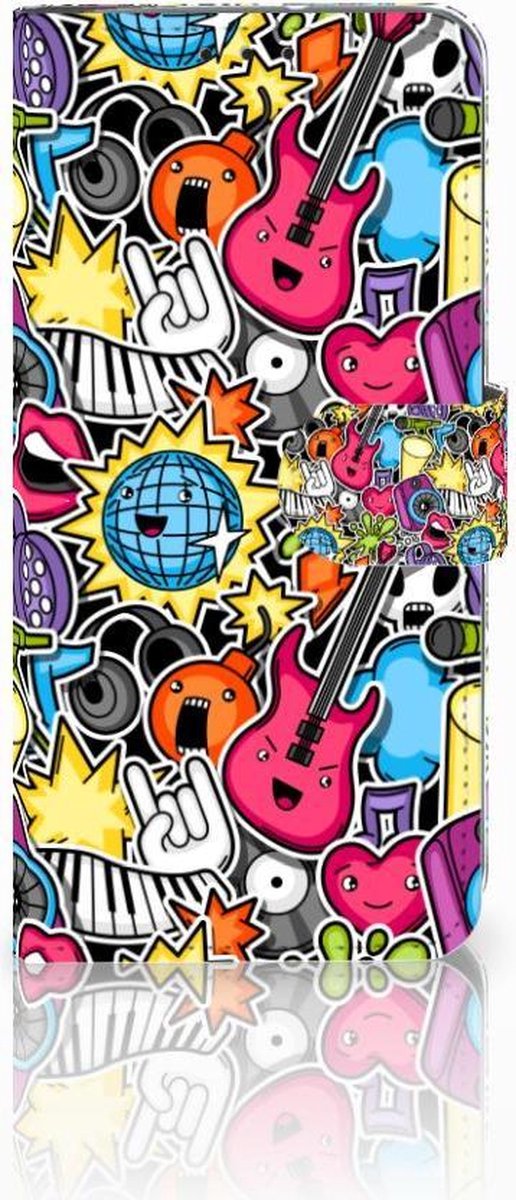 Book Case voor Motorola Moto G7 Power Wallet Case met Pasjes Punk Rock