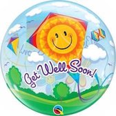 Folieballon - Get well soon! Vlieger- Bubble - 56cm - Zonder vulling