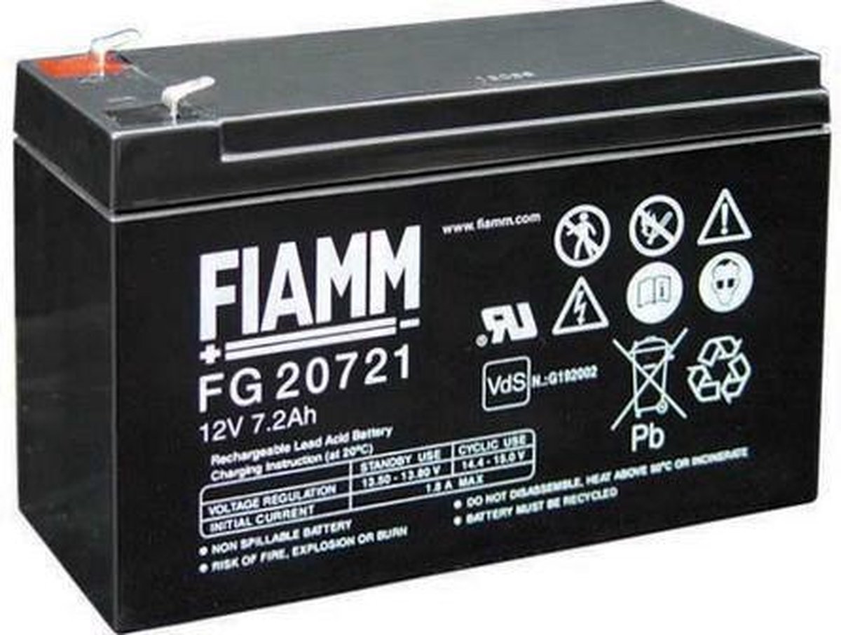 Fiamm FG 12V 7.2Ah (4,8mm) 7200mAh Oplaadbaar Loodaccu