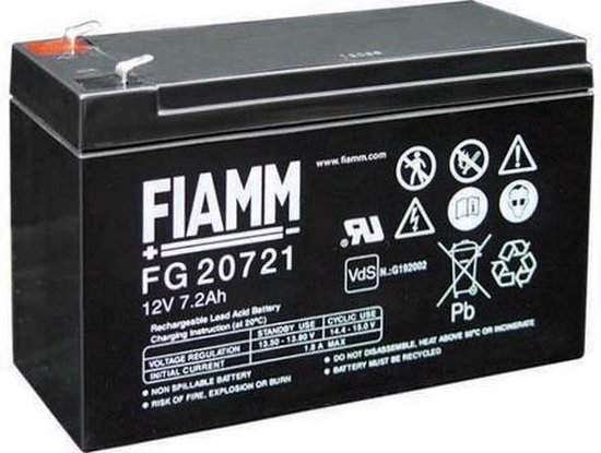 Fiamm FG 12V 7.2Ah (4,8mm) 7200mAh Oplaadbaar Loodaccu - Fiamm