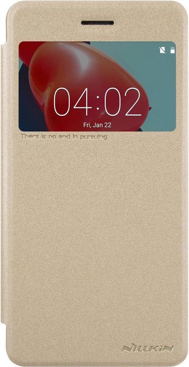 Nillkin - Nokia 6 (2017 editie) Hoesje - Leather Case Sparkle Series Window View Goud