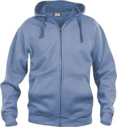 Basic hoody full zip lichtblauw l