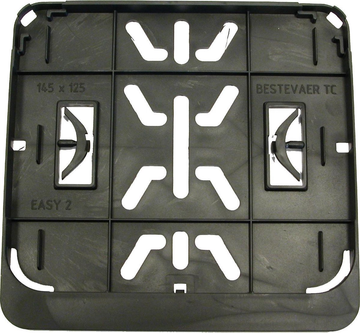 1 x kentekenplaathouder 255 x 135 mm frameloos 100% roestvrij staal ( roestvrij) 0,8 mm dik - met reflector rood - voor motorfiets - scooter (135 R