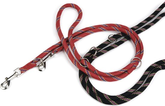 Beeztees - Hondenriem - Verstelbaar - Zwart - 200 cm x 13 mm