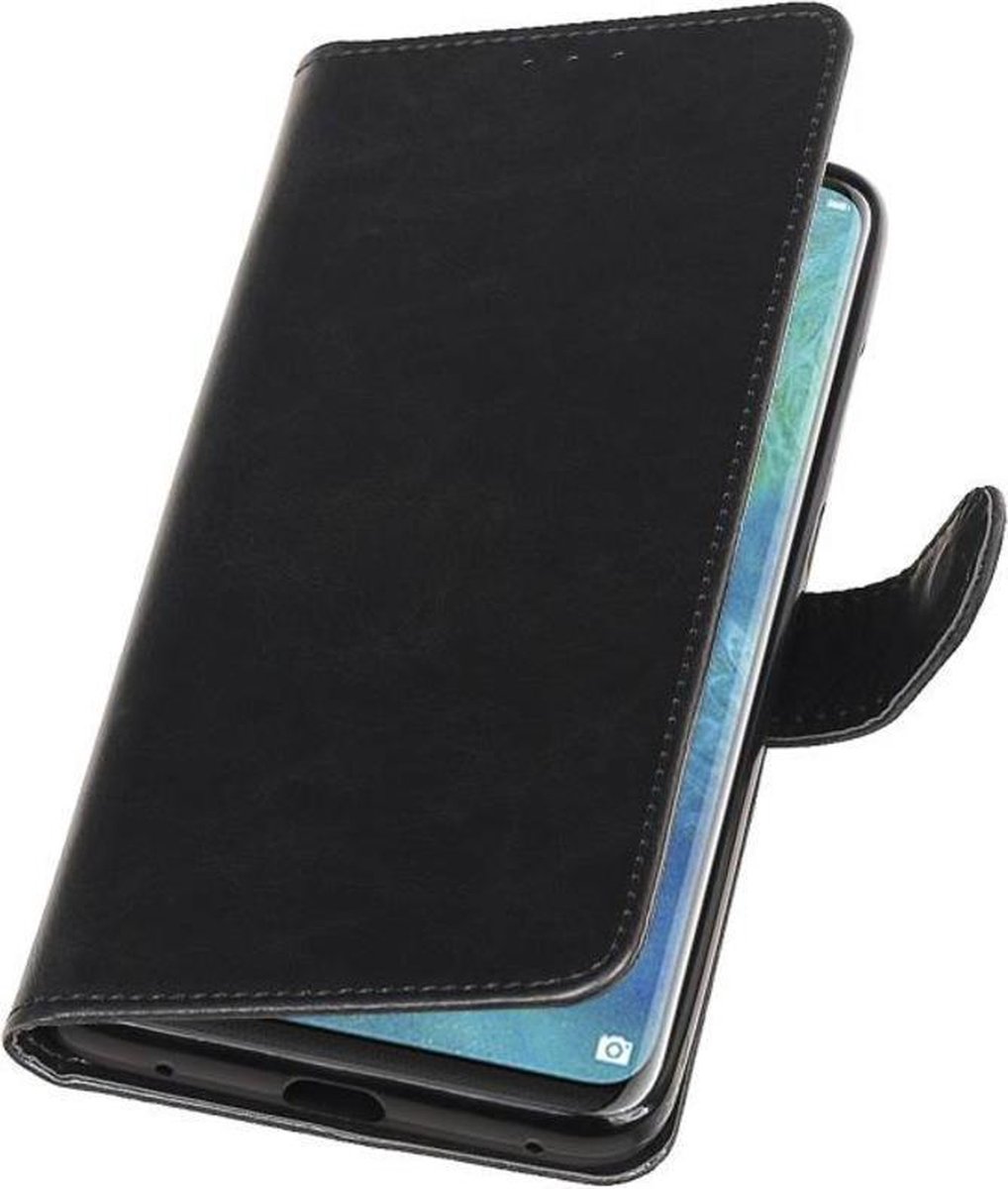 Zwart Pull-Up Booktype Hoesje voor Huawei Mate 20 Pro