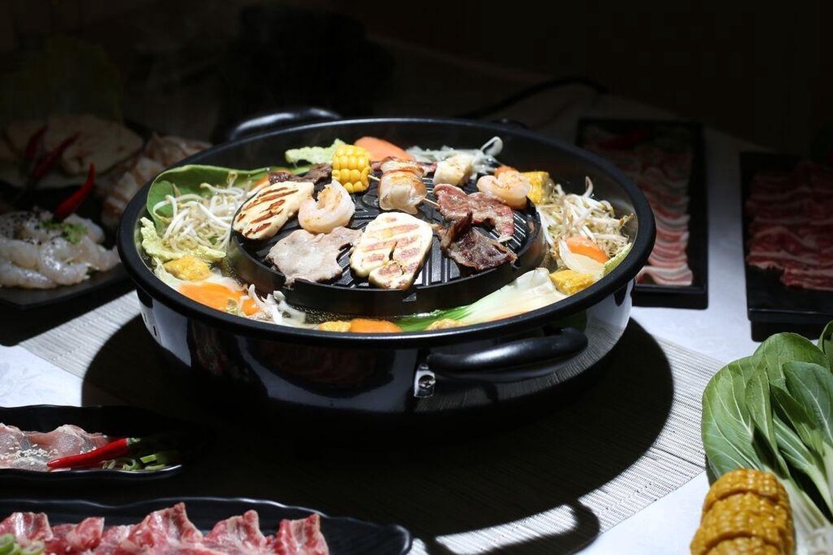 gebroken Effectief aan de andere kant, TomYang BBQ - Thaise Grill en Hot Pot Fondue - Elektrische Fonduepan - 4  Fonduevorkjes | bol.com