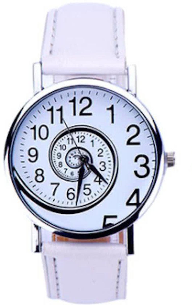 Hidzo Horloge Swirl Ø 37 mm - Wit - In horlogedoosje