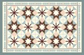 Placemats - Anti-slip - 30 x 45 cm - 4 Stuks - Granada Pink Retro Floor Tile Style