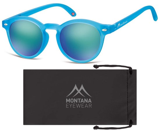 Montana CS73C- Kinder Zonnebril-Rond-Blauw kunststof- Lensbreedte 43 mm van Montana. — afbeelding 2