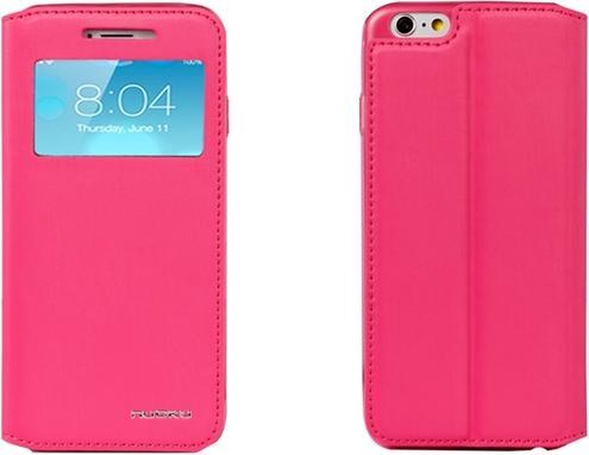 Nuoku Hoesje voor Apple iPhone 6/6S - Book Case - Defence II - Pink