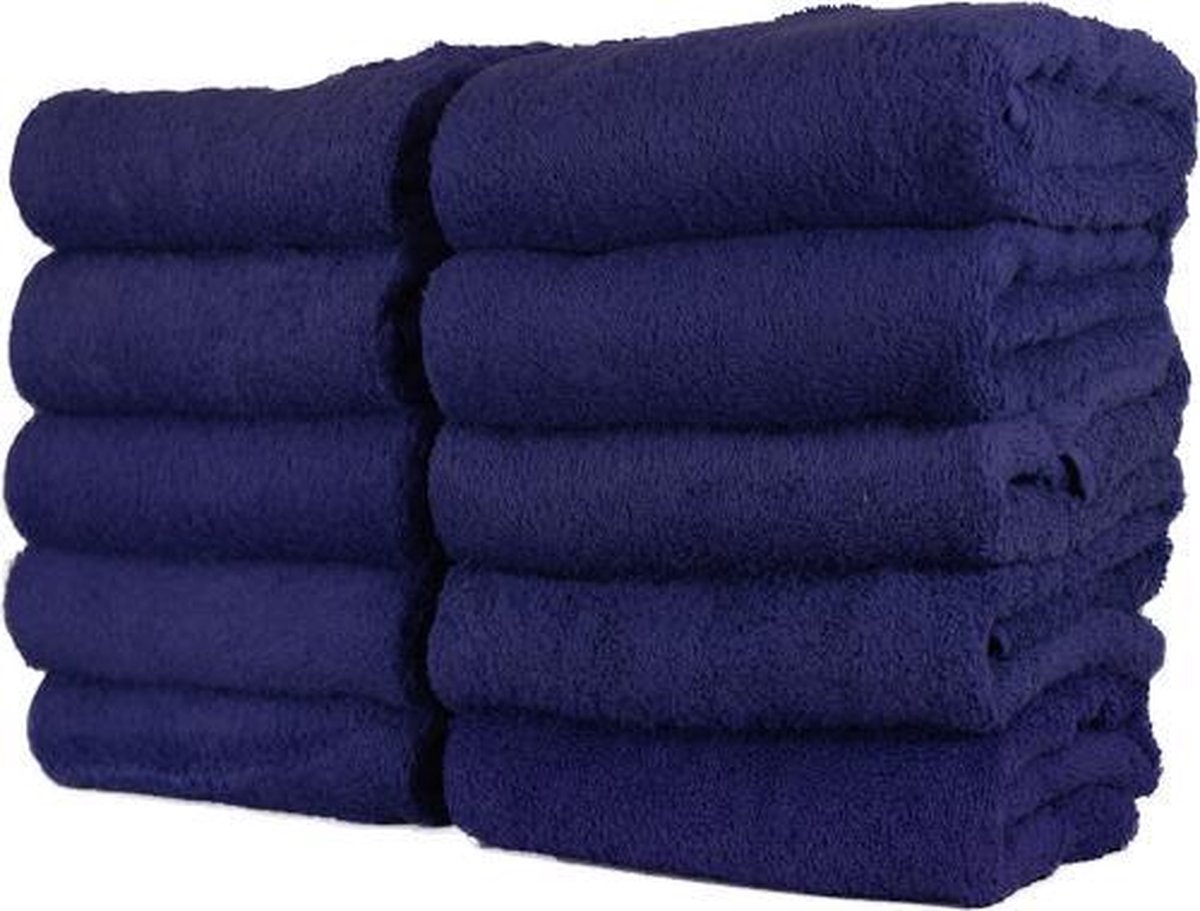 Katoenen Handdoek - Donkerblauw - Set van 9 Stuks - 50x100 cm - Heerlijk zachte badhanddoeken