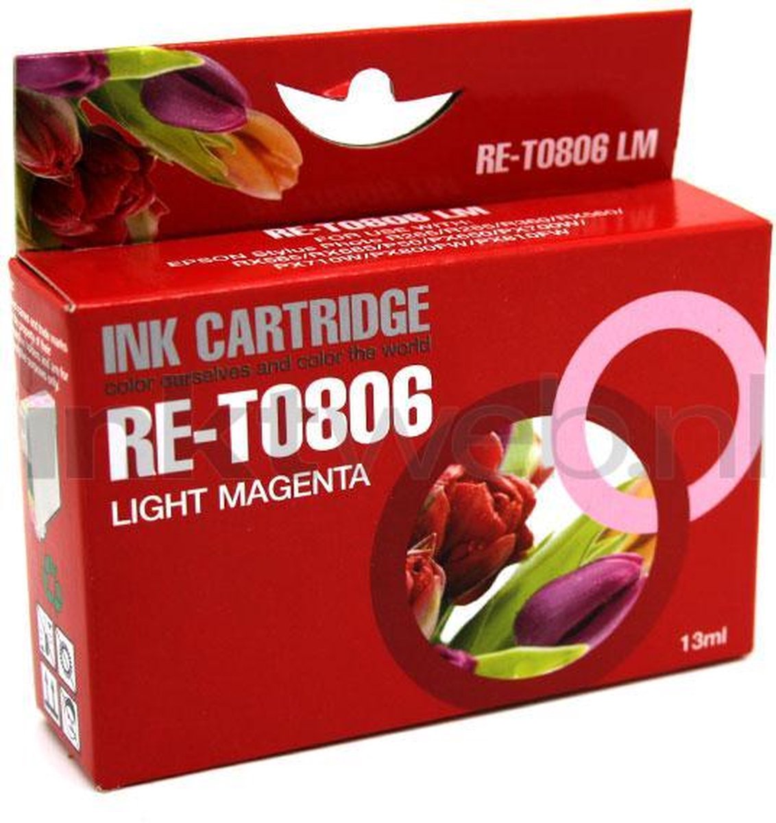FLWR T0806 licht magenta - Geschikt voor Epson