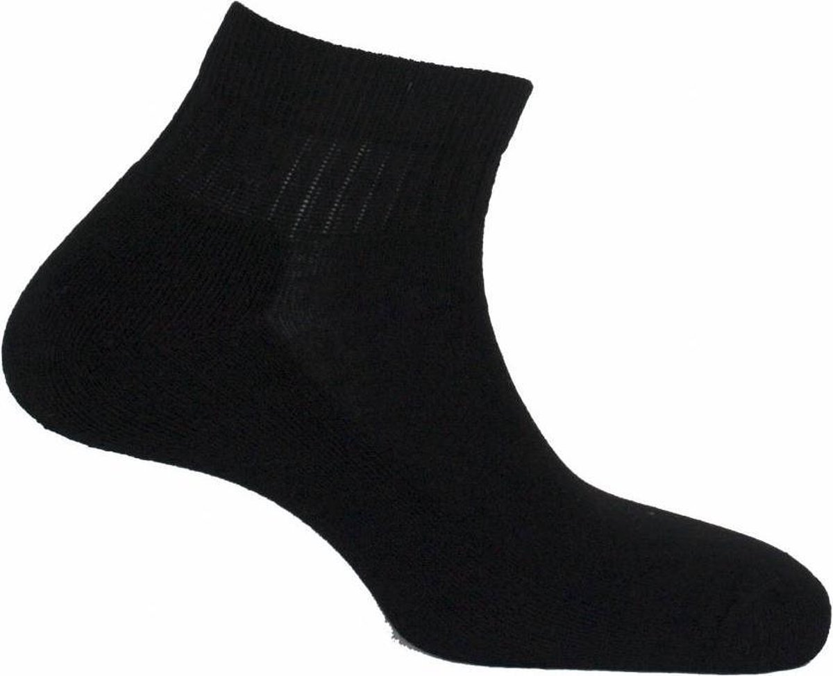 Teckel katoenen sneaker sokken met badstof zool 3 paar zwart 40-46