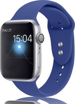 Eyzo Siliconen bandje - bandje geschikt voor Apple Watch Series 1, 2, 3, 4, 5, 6 & SE - 38 en 40 mm - Creek Blauw - Small