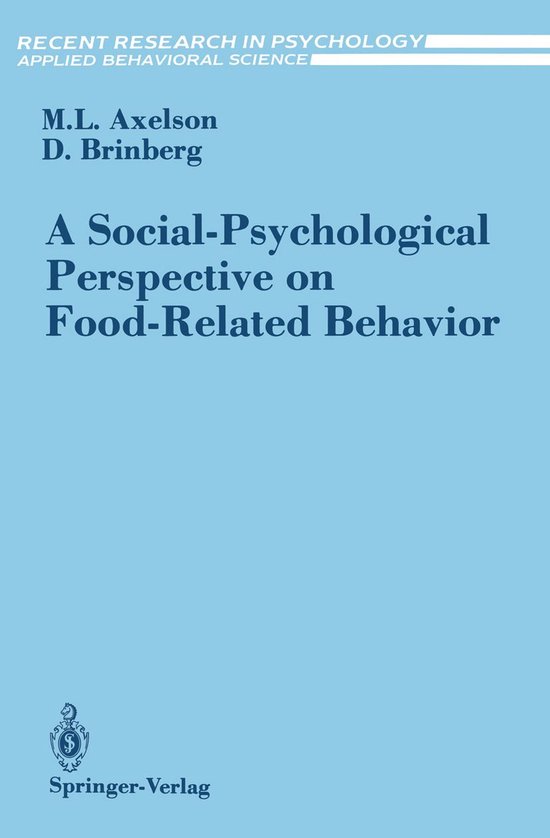 Recent Research in Psychology - A Social-Psychological Persp ... - cover