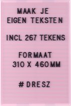 Dresz - Letterbord Retro Letterbord - Roze - 31 x 46 cm