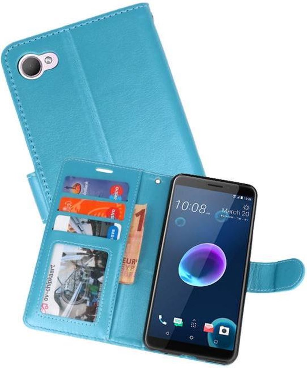 Wallet Cases Hoesje Geschikt voor HTC Desire 12 - Turquoise