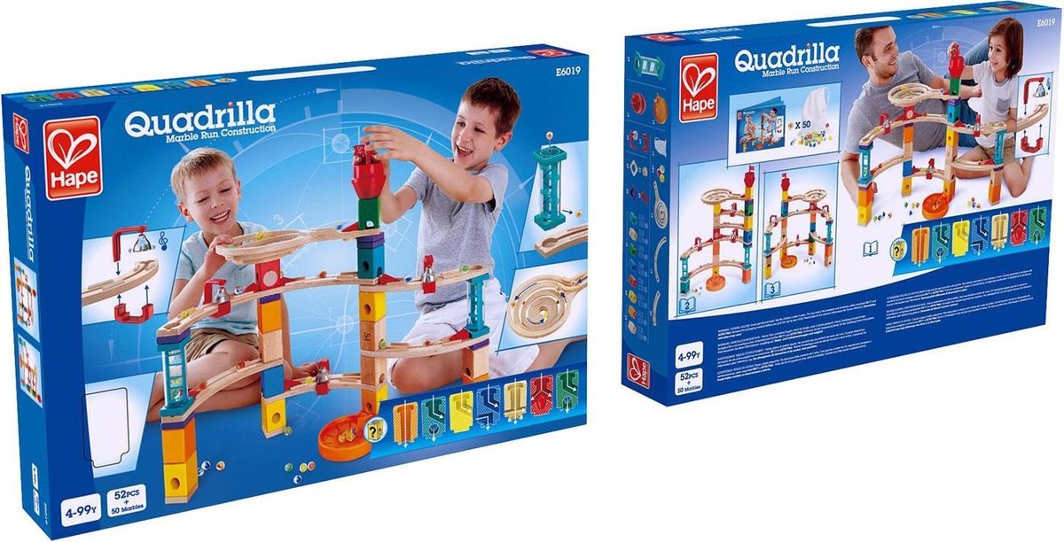 Hape Castle Escape Quadrilla Knikkerbaan – 102-delig bouwset met klokkjes en transparante trappen, vanaf 4 jaar — afbeelding 3