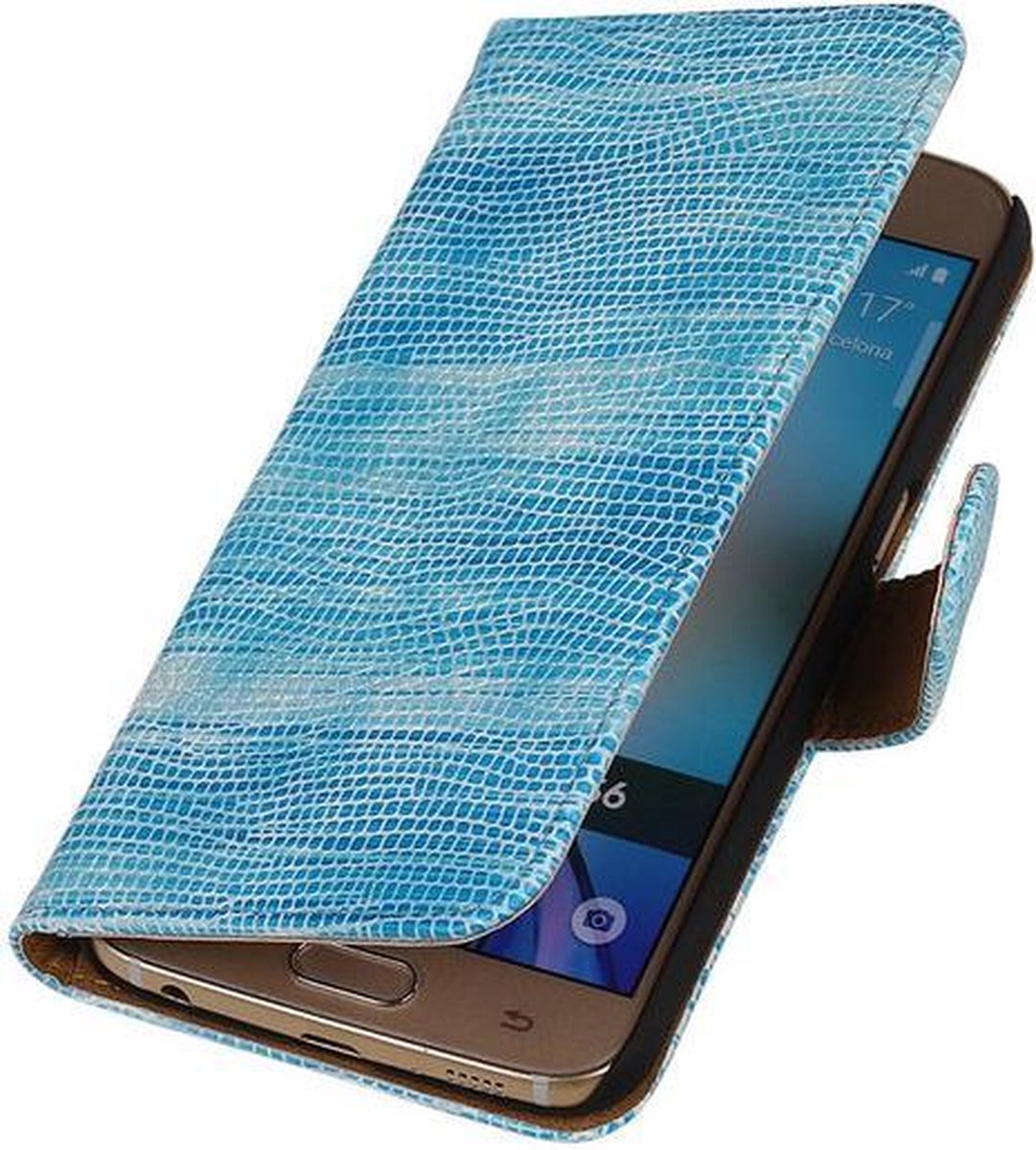 Turquoise Mini Slang Booktype Samsung Galaxy S7 Plus Wallet Cover Hoesje