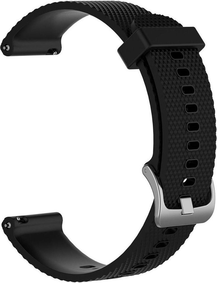 KELERINO. Siliconen bandje geschikt voor Garmin Vivoactive 3 - Zwart - Large