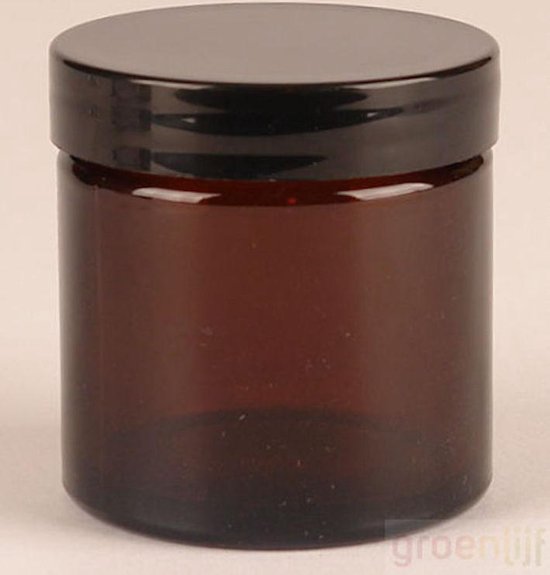 Lege Zalfpotjes / Crèmepotjes 60ml met deksel 25 stuks amber glas zalfpot met deksel