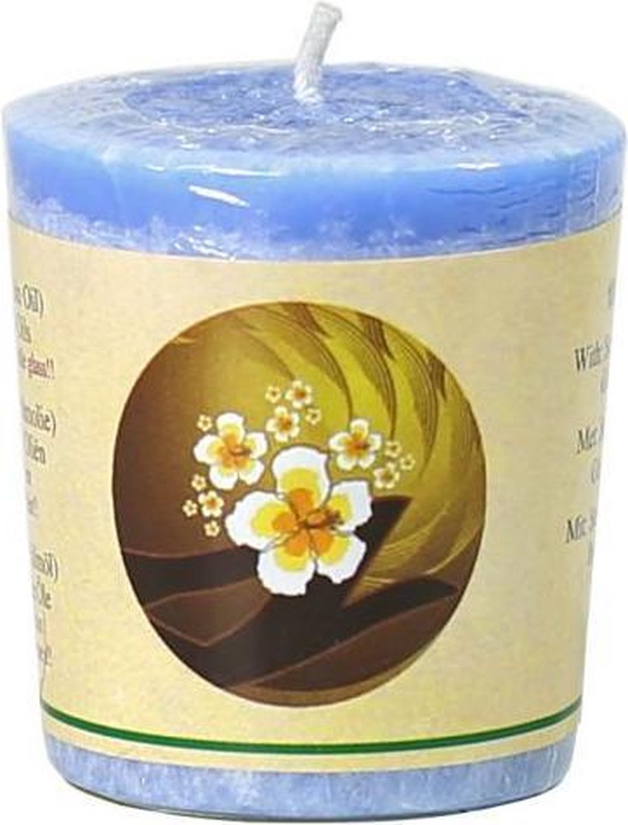 Goedkoopste Chill-out geurkaars 1001 Nights stearine - Stearine - 4.5x4 - Licht blauw (3 stuks