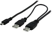 USB 2.0 Kabel 2x A Male - Mini-B Male Rond 2.00 m Zwart