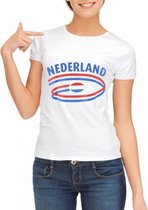 Wit dames t-shirt Nederland XL