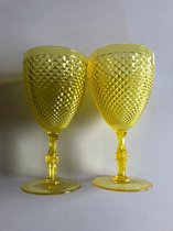 Drinkbeker geel kunststof 2 stuks
