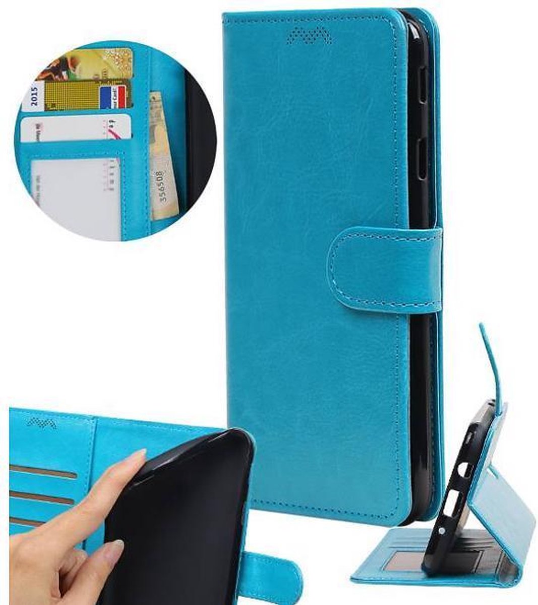Galaxy S7 Edge Portemonnee hoesje booktype wallet Turquoise