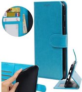 Hoesje Geschikt voor Samsung Galaxy S7 Edge - Portemonnee hoesje booktype wallet Turquoise
