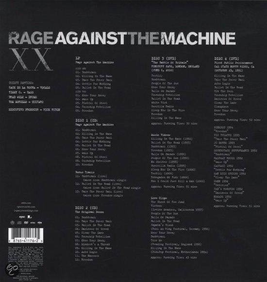 Rage Against The Machine (20th Anniversary Deluxe Edition, 2Cd+2Dvd+LP ...