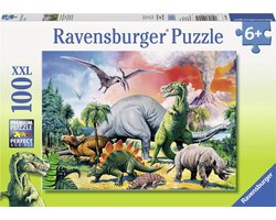 foto van Ravensburger puzzel Tussen de dinosauriÃ«rs - Legpuzzel - 100 stukjes