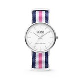 CO88 Collection 8CW-10029 - Horloge - nato nylon - blauw/wit/roze - 36 mm
