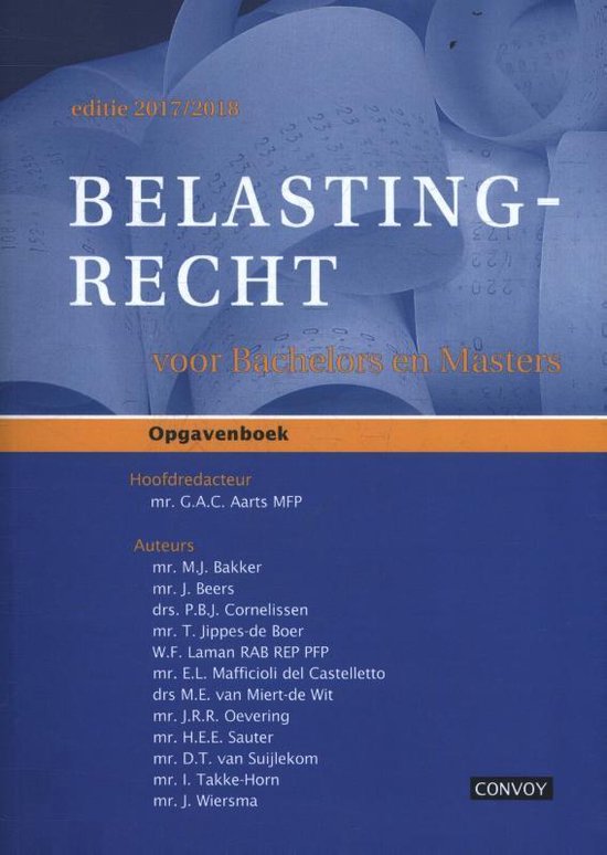 Belastingrecht 2017/2018 Opgavenboek - cover