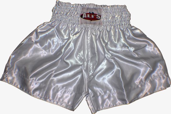 Ali's Fightgear TTBE-002 - Kickboks broekje effen kleur wit maat S kinderen