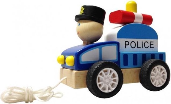 Houten trekauto politie, brandweer of ambulance | bol.com
