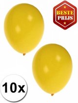 Bellatio Decorations ballonnen - 10 stuks - geel - 27 cm - helium of lucht - verjaardag / versiering