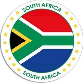 Zuid-Afrika sticker rond 14,8 cm - Zuid Afrikaanse vlag - Landen thema decoratie feestartikelen/versieringen