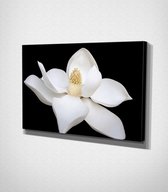 White Flower Canvas - 60 x 40 cm - Bloemen - Schilderij - Canvas - Slaapkamer - Wanddecoratie  - Slaapkamer - Foto op canvas