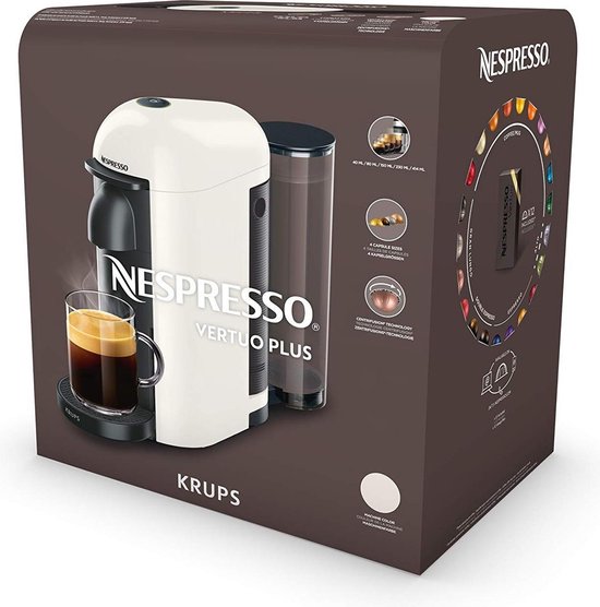 Krups YY3916FD Nespresso-koffiezetapparaat Vertuo + Plus capsules Espresso Lungo-mok Alto White