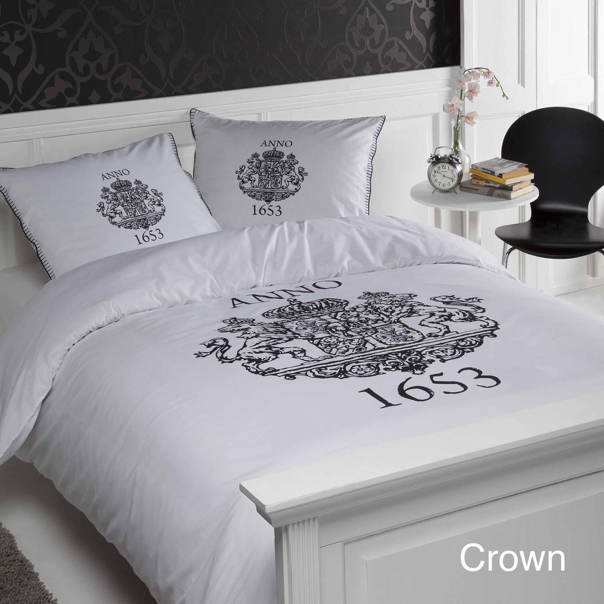 Papillon Crown - dekbedovertrek - tweepersoons - 200 x 200/220 - Wit