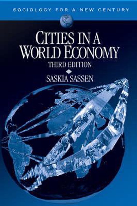 Couverture du livre 'Cities in a World Economy' avec un globe bleu et du texte