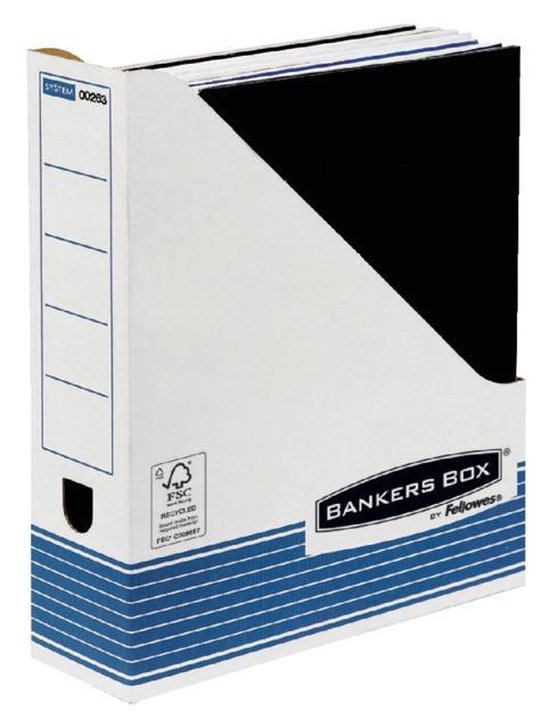 Tijdschriftcassette Bankers Box - System - A4 - Wit / Blauw | bol.com