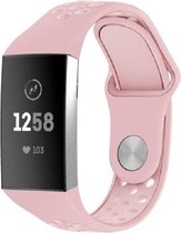 Horloge bandje voor Fitbit Charge 3 en 4 – roze - maat: s - verstelbaar sportbandje - sportief siliconen polsbandje – stabiele druksluiting - polsband - activity tracker bandje - Stijlvol wearablebandje - bestand tegen water, olie en vetten