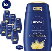 NIVEA Crème Oil Pearls Lotusbloesem - 6 x 250 ml - Voordeelverpakking - Douchecrème