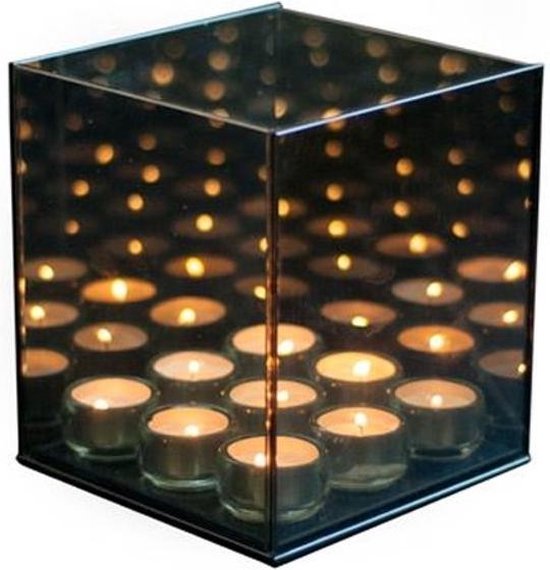 Infinity Light Cube - Waxinelichthouder - Glas - Kaarsjes | bol.com
